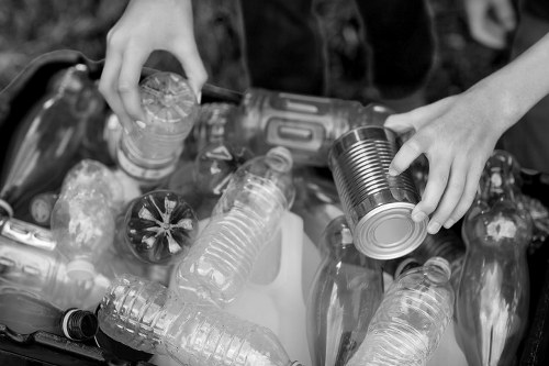 Residents participating in curbside recycling collection in Mill Hill
